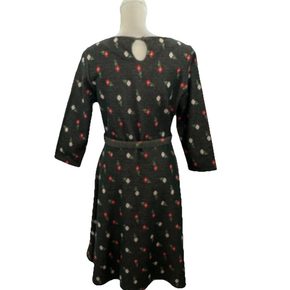 Louie Lucie Two Play Belted Dress Womens Large Fit Flare Floral Stretch Casual - Picture 3 of 9